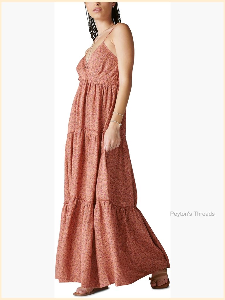 Paisley Tiered Maxi Dress Sleeveless A-Line
